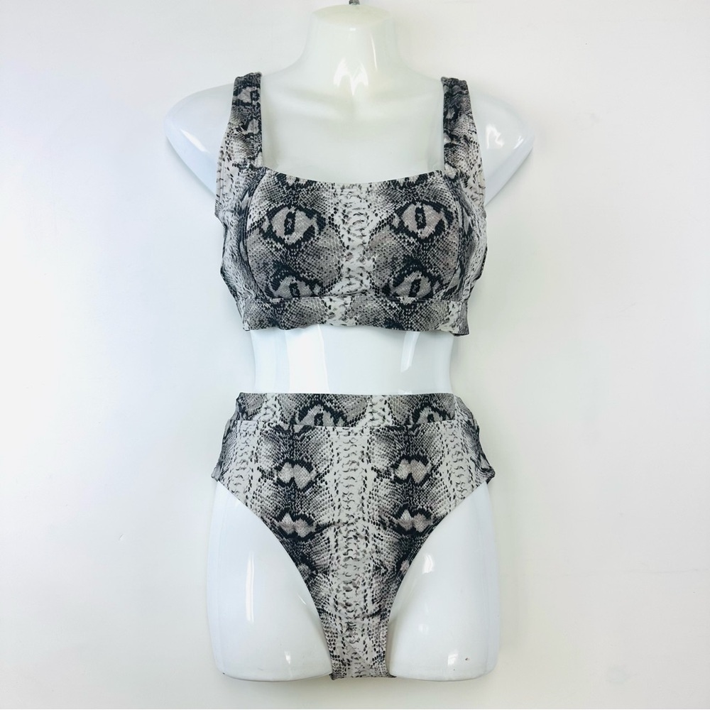 Joe Fresh NEW Python bikini 2piece swim Top Small Bottoms Medium lined